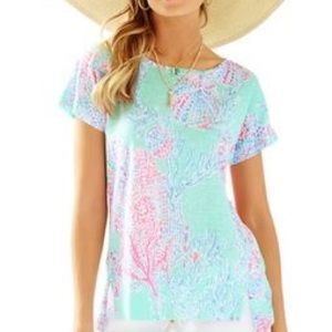 Lilly Pulitzer Mikela Top Minty Fresh Shirt